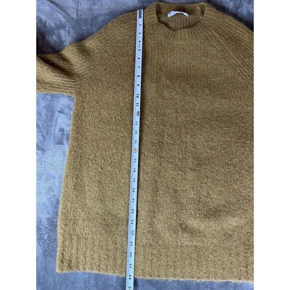 EVERLANE The Super Fuzz Alpaca Oversized Crew Neck Sweater Dijon Orange Brown S - Picture 11 of 14
